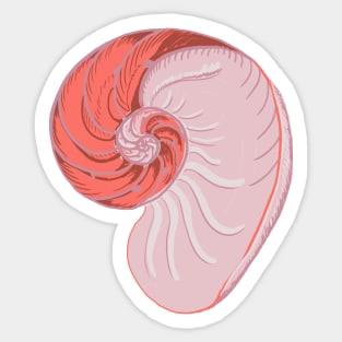 pink nautilus Sticker